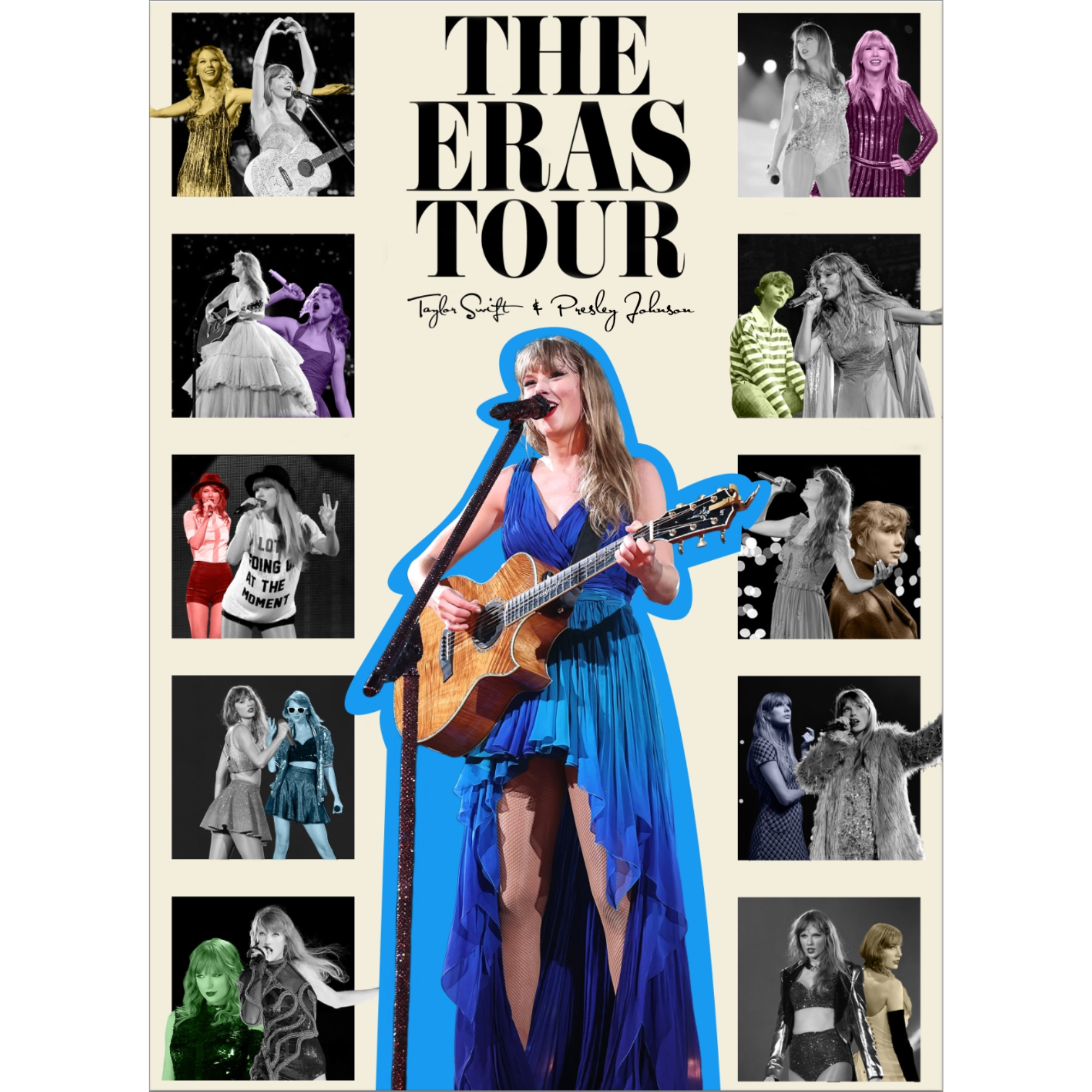 My graphic design Eras Tour book cover.
