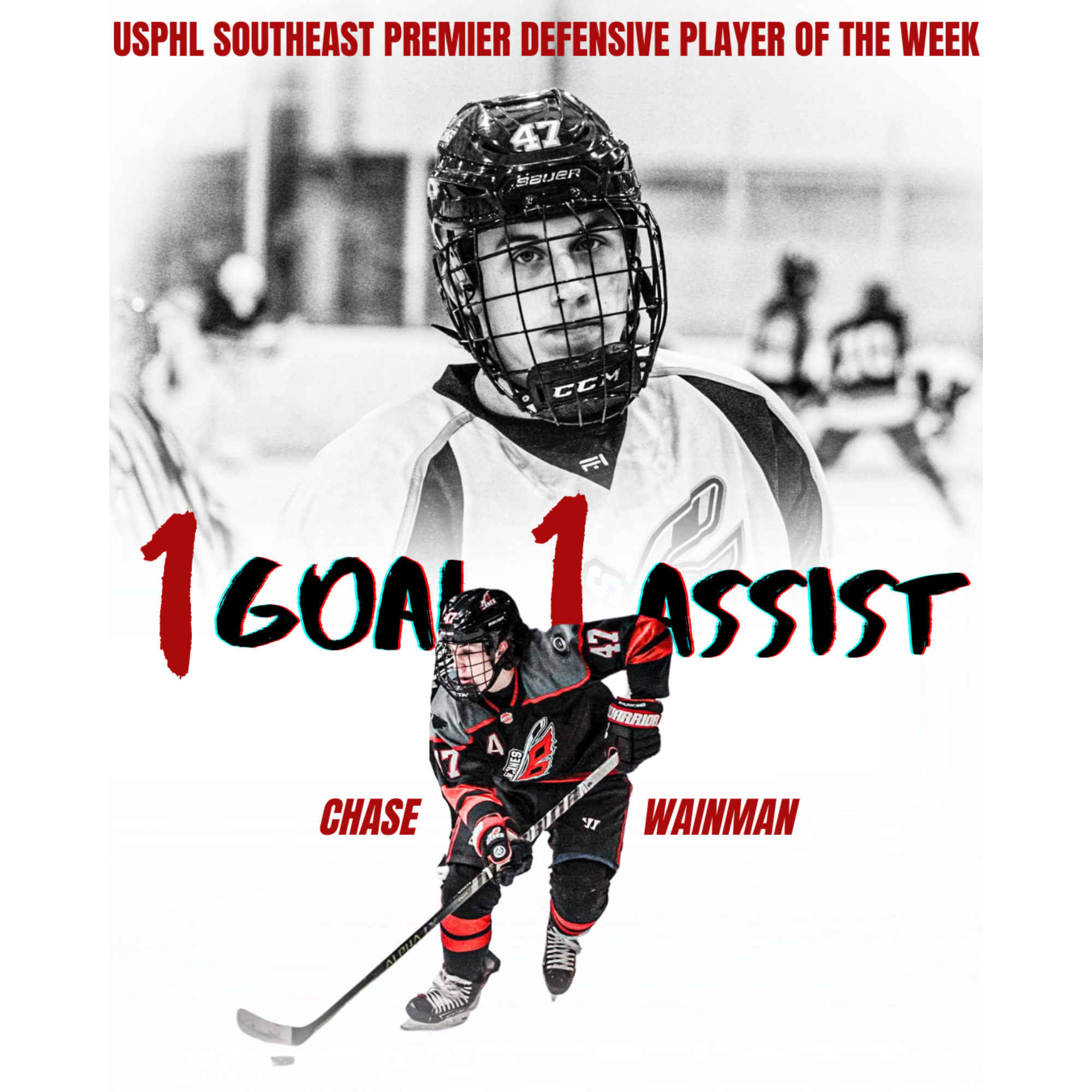 My social media design for the youth Hurricanes player of the week.