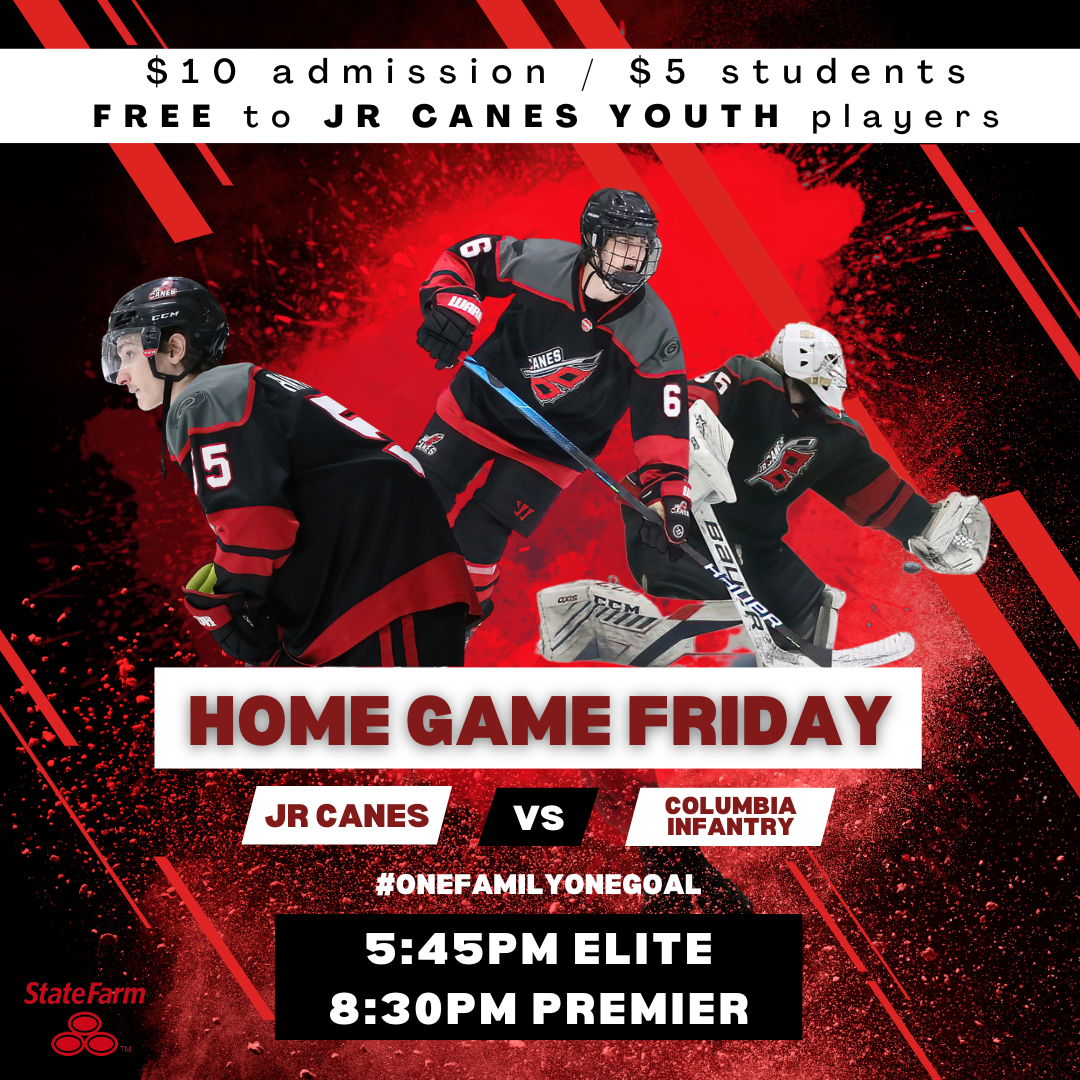 Jr. Canes gameday graphic.